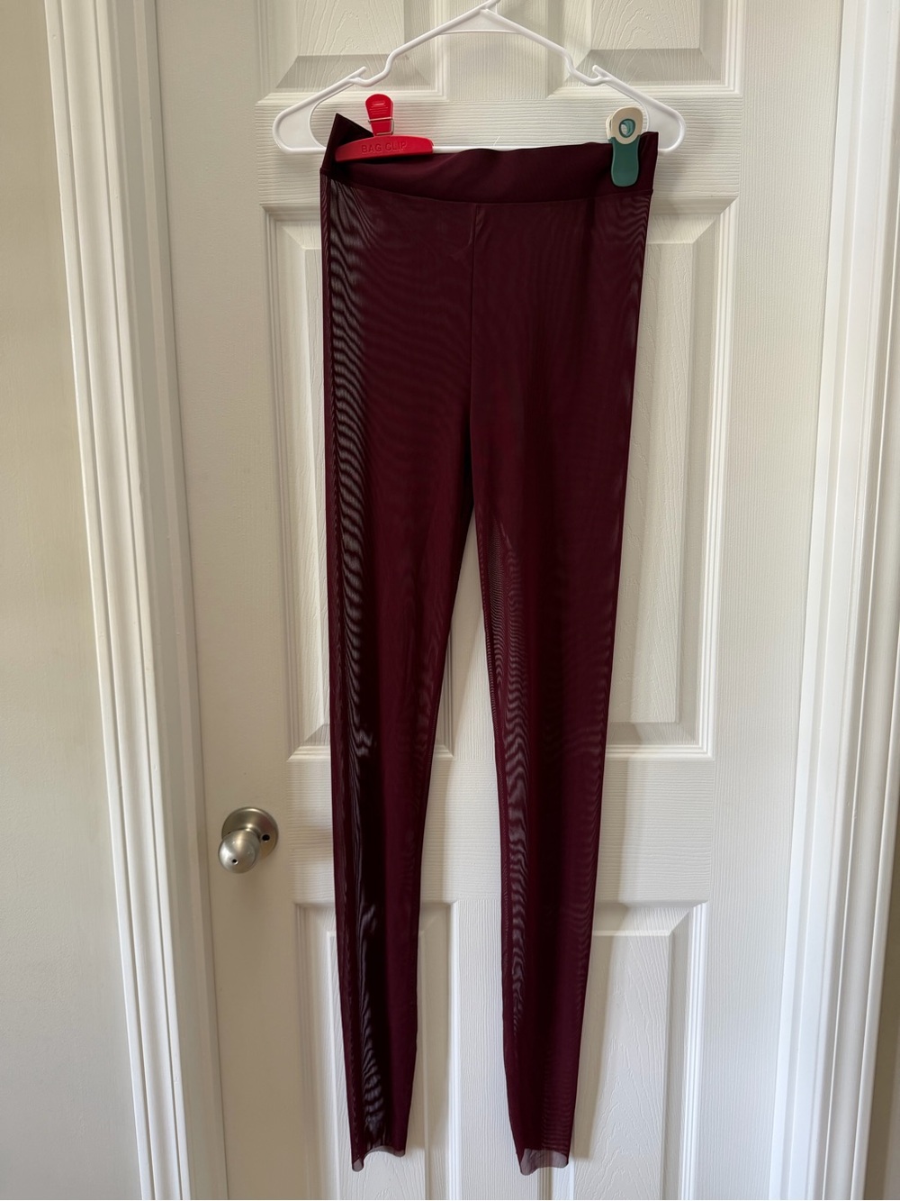 Intimately Free People Burgundy Sheer Mesh Leggings Size Small